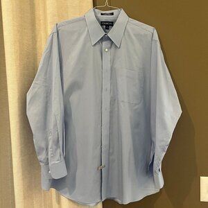 Damon Men's Blue Long Sleeve Dress Shirt, Size 18, 34/35